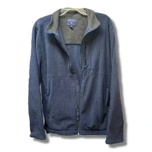 Saddlebred Men's Blue Fleece Jacket Size M Casual Fall